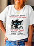 Damen Textbriefe Kurzarm T-Shirts T-Shirt Rundhals Print Lässig Sommer T-Shirt mit Grafik Oberteile
