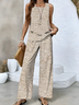 Damen 3d Drucken Zweiteiliges Set Täglich Ärmellos Lässig Sommer Bluse mit Hose Matching Set