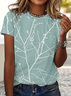 Damen Geäst Kurzarm T-Shirts T-Shirt Rundhals Print Lässig Sommer T-Shirt mit Grafik Oberteile