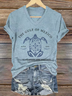 Damen Textbriefe Kurzarm T-Shirts T-Shirt V-Ausschnitt Lässig Sommer Oberteile