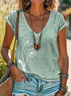 Damen Geblümt Kurzarm T-Shirts T-Shirt V-Ausschnitt Print Lässig Sommer T-Shirt mit Grafik Oberteile