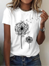 Damen Geblümt Kurzarm T-Shirts T-Shirt Rundhals Print Lässig Sommer T-Shirt mit Grafik Oberteile