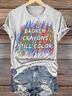 Damen Textbriefe Kurzarm T-Shirts T-Shirt Rundhals Lässig Sommer Oberteile