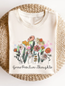 Damen Geblümt Kurzarm T-Shirts T-Shirt Rundhals Lässig Sommer Oberteile