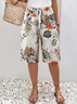 Damen Geblümt Fünfte Hose Hose Lässig Sommer Hose