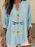 Damen Tier Halbarm Bluse Sommer Schalkragen Täglich Lässig Oberteile