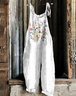 Damen Geblümt Spaghettiträger Ärmellos Lässig Sommer Baumwolle Jumpsuit
