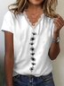 Damen Geblümt Kurzarm T-Shirts T-Shirt V-Ausschnitt Print Lässig Sommer T-Shirt mit Grafik Oberteile