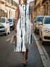 Damen Gestreift Ärmellos Sommer Print Kleid Rundhals Täglich Retro Maxikleid Etuikleid H-Linie Kleid