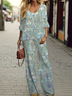 Damen Abstrakt Print Zweiteiliges Set Täglich Langarm Lässig Frühling/Herbst Bluse mit Hose Matching Set