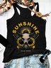 Damen Ärmellos Tanktop Oberteile Leibchen Sommer Wilder Westen U-Ausschnitt Urlaub Lässig Oberteile