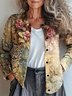 Damen Retro Frühling/Herbst Verlaufsmuster Strickjacke