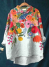 Damen Geblümt Langarm Bluse Frühling/Herbst Print Hemdkragen Täglich Lässig Oberteile