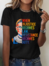 Damen Textbriefe Kurzarm T-Shirts T-Shirt Rundhals Lässig Sommer Oberteile