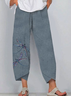 Damen Libelle Caprihosen Hose Lässig Sommer Hose