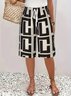 Damen Geometrisch Fünfte Hose Hose Lässig Sommer Hose