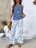 Damen Farbverlauf Zweiteiliges Set Täglich Ärmellos Lässig Sommer Bluse mit Hose Matching Set