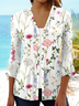 Damen Geblümt Frühling/Herbst Aufdecken Lässig Print Leicht Strickjacke