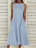 Damen Unifarben Ärmellos Sommer Print Kleid Rundhals Täglich Lässig Maxikleid Passen & Flare Kleid H-Linie Kleid