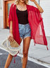 Damen Unifarben Frühling/Herbst Aufdecken Lässig Leicht Strickjacke