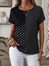 Damen Polka Dots Kurzarm T-Shirts T-Shirt Rundhals Print Lässig Sommer T-Shirt mit Grafik Oberteile