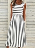 Damen Gestreift Ärmellos Sommer Print Kleid Rundhals Täglich Lässig Maxikleid Passen & Flare Kleid H-Linie Kleid