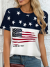 Damen Stern Kurzarm T-Shirts T-Shirt Rundhals Print Lässig Sommer T-Shirt mit Grafik Oberteile