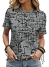 Damen Abstrakt Kurzarm T-Shirts T-Shirt Rundhals Print Lässig Sommer T-Shirt mit Grafik Oberteile