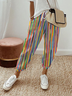 Damen Gestreift Lang Hose Lässig Frühling/Herbst Hose