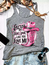 Damen Ärmellos Tanktop Oberteile Leibchen Sommer Buchstabenmuster U-Ausschnitt Urlaub Lässig Oberteile