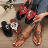 Damen Stelle Zehentrenner PU Schuhe Metallische Schnalle Pantolette Hardware Schnalle Sommer Flach Pantoletten