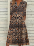 Damen Geblümt Kurzarm Sommer Print Kleid V-Ausschnitt Täglich Lässig Maxikleid Passen & Flare Kleid H-Linie Kleid