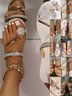 Große Größen Damen Schuhspitze Pantolette Sommer Neu europäisch und amerikanisch Damen Strand Pantolette Strass Blume Flach Pantoletten