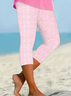 Damen Gestreift Caprihosen Elastische Taille Hose Lässig Sommer Hose