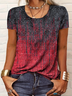 Damen Abstrakt Kurzarm T-Shirts T-Shirt Rundhals Print Lässig Sommer T-Shirt mit Grafik Oberteile