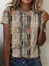 Damen Abstrakt Kurzarm T-Shirts T-Shirt Rundhals Print Lässig Sommer T-Shirt mit Grafik Oberteile