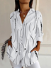 Damen Polka Dots Langarm Bluse Frühling/Herbst Schnalle Hemdkragen Täglich Lässig Oberteile