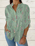 Damen Abstrakt Langarm Bluse Frühling/Herbst Print Stehkragen Täglich Lässig Oberteile