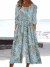 Damen Geblümt Rundhals Kurzarm Lässig Sommer Jumpsuit