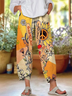 Damen Geblümt Caprihosen Hose Lässig Sommer Hose
