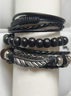Retro Straße Cowboy Leder Armband Nische Koreanisch Trend mehrschichtig Bodhi Holz Armband Verstellbar Armband