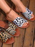 Große Größen Sommer Neu europäisch und amerikanisch Flach Leopard Zebra Print Fashion Damen Pantolette Pantoletten
