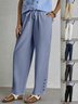 Damen Unifarben Lang Elastische Taille Hose Lässig Frühling/Herbst Hose