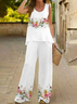 Damen Geblümt Print Zweiteiliges Set Täglich Ärmellos Lässig Sommer Mehrteiliges Set Matching Set