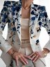 Damen Geblümt Frühling/Herbst Oberbekleidung Retro Print Langarm Regelmäßig Blazer