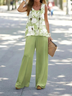 Damen Geblümt Print Zweiteiliges Set Täglich Ärmellos Lässig Sommer Mehrteiliges Set Matching Set