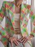 Damen Geometrisch Frühling/Herbst Oberbekleidung Retro Print Langarm Regelmäßig Blazer