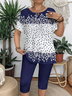 Damen Geblümt Kurzarm T-Shirts T-Shirt Rundhals Print Lässig Sommer T-Shirt mit Grafik Oberteile