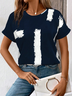 Damen Abstrakt Kurzarm T-Shirts T-Shirt Rundhals Print Lässig Sommer T-Shirt mit Grafik Oberteile