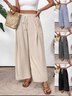 Damen Unifarben Lang Elastische Taille Hose Lässig Frühling/Herbst Hose